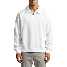 Mens Sweatshirts Quarter Zip Golf Sweatshirt Casual Loose Fit Sports Jumper