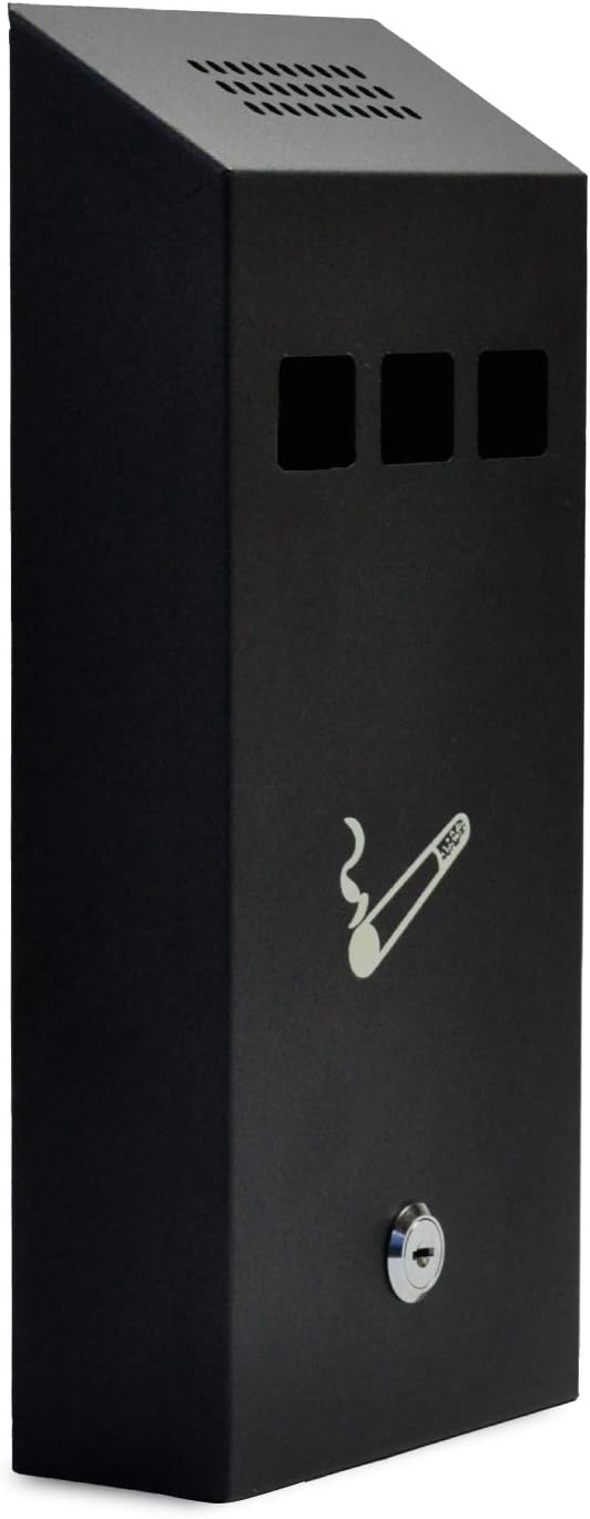 Luminous Wall Mounted Ashtray,Outdoor Trash Can, Galvanized Metal