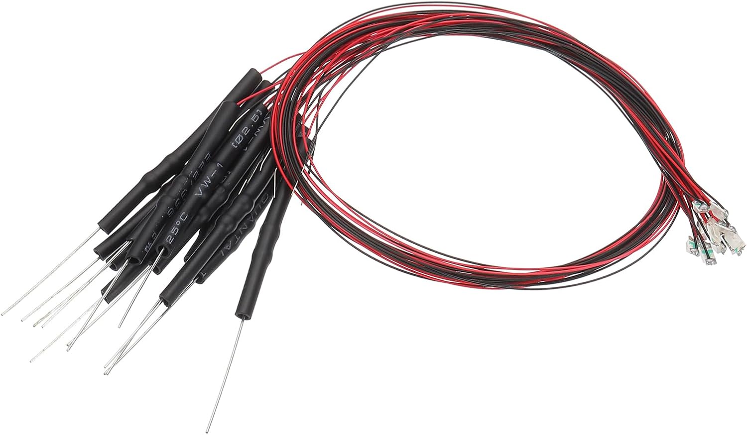 PATIKIL 1206 Pre-Wired Micro LED, 12 Pcs 3-6V Pre-soldered Mini Light Emitting Diodes Surface Mount Device for Model Building, DIY, Science Projects, 9.8" Length, Emerald Green