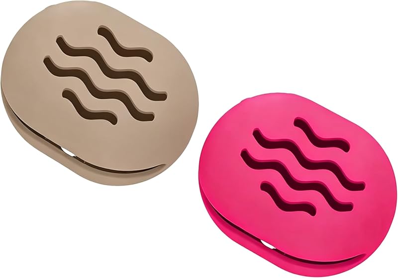 Estojo de silicone para esponja de maquiagem TIKIUKI Rose+Khaki, pacote com 2