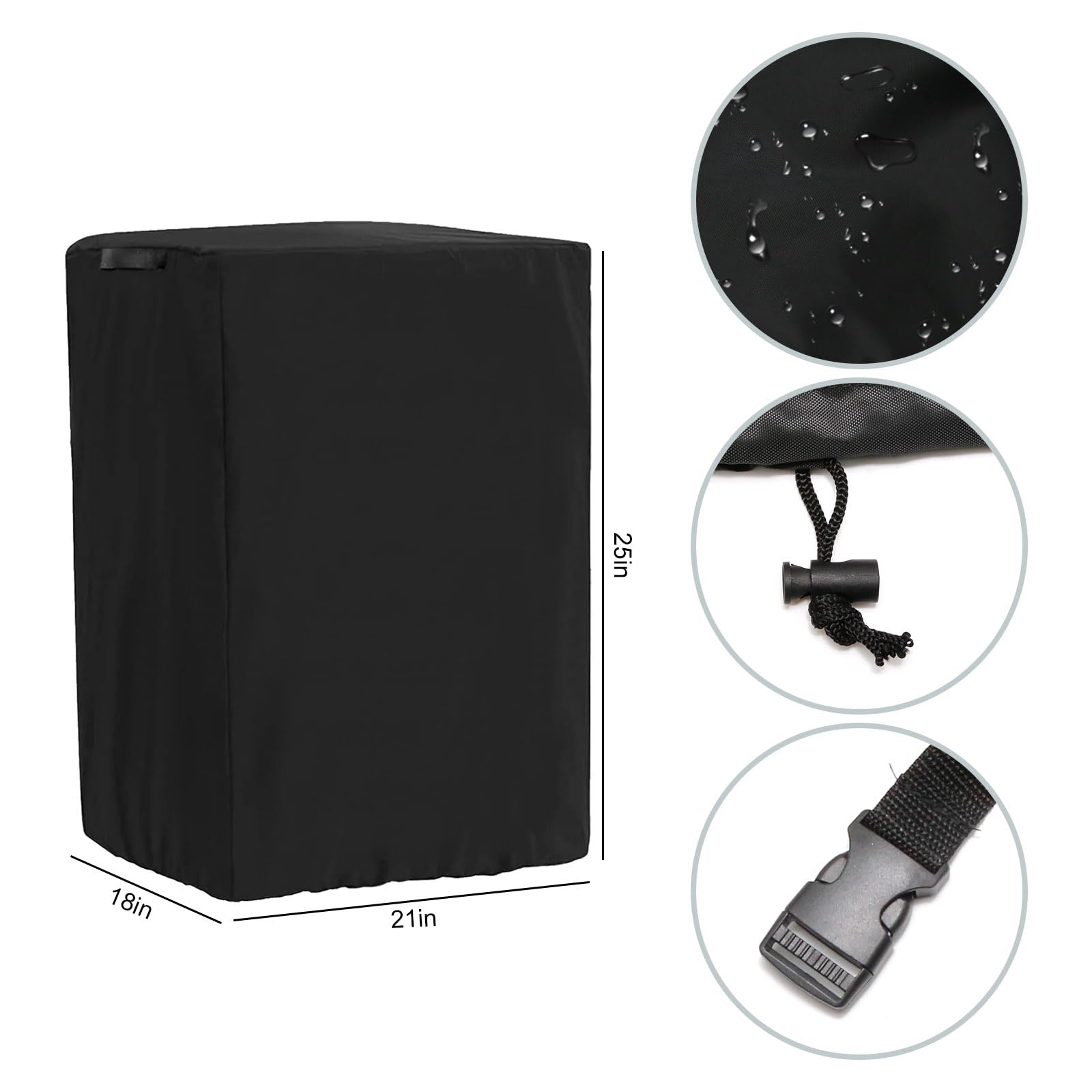 Cubierta impermeable para carrito de palomitas de maíz, cubierta para máquina de palomitas de maíz 420D, con bolsa de almacenamiento, hebilla resistente al viento y cordón ajustable de 21 x 3
