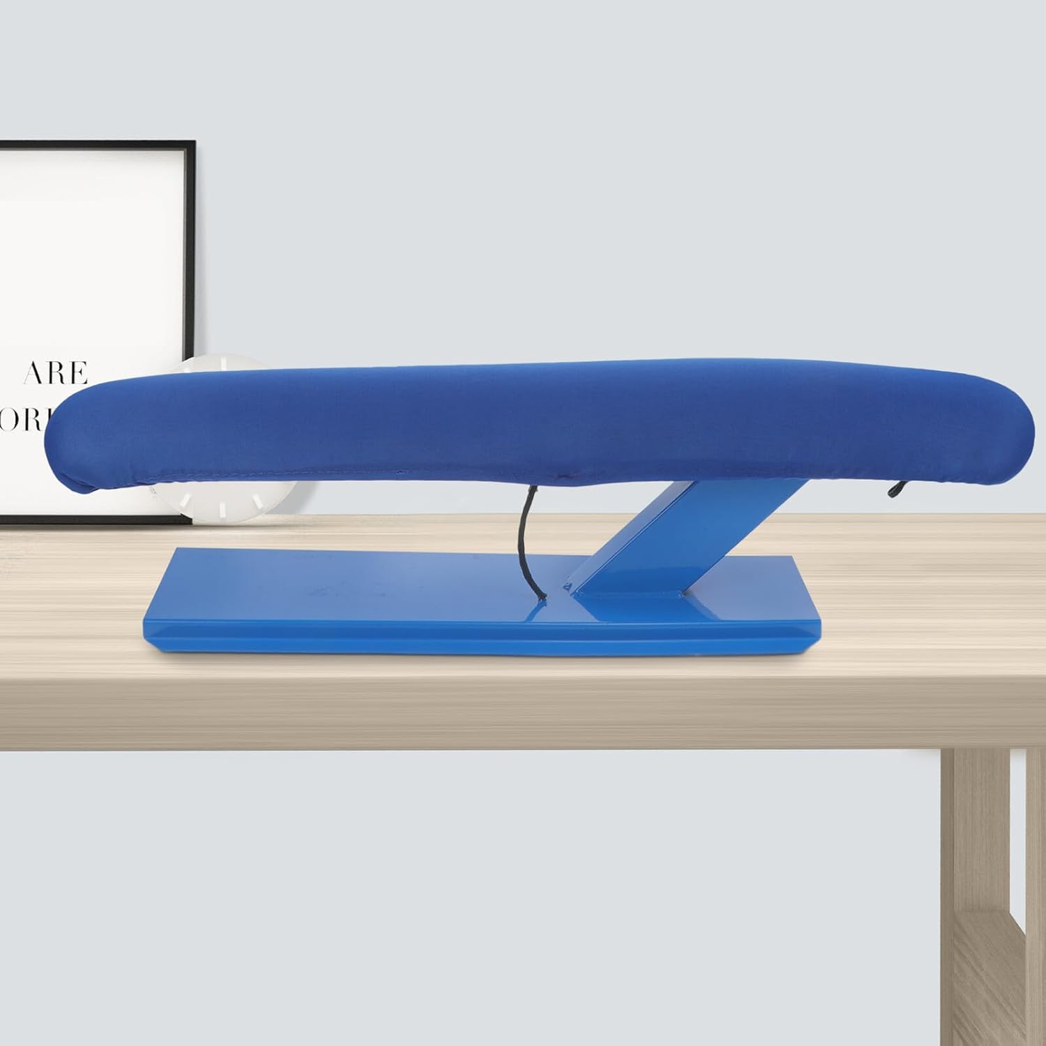 Compact Portable Tabletop Ironing Board with Padded Surface Lightweight Stable Bracket for Clothes Pants Sleeves Efficient Space Storage and Travel Use