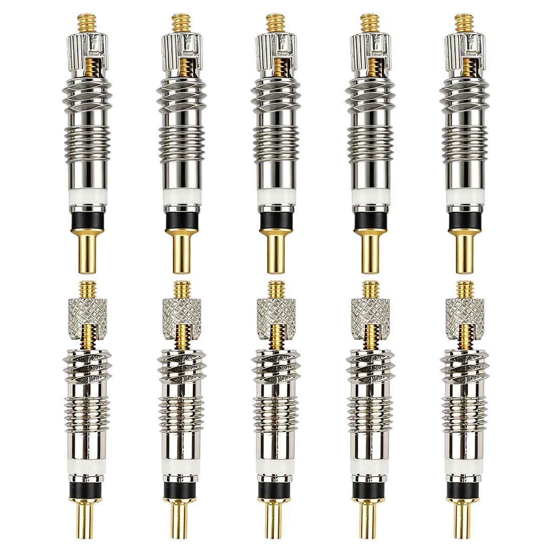 12 Pezzi Kit Valvole Presta, Ricambi Metallici Removibili (6 a Zigrinatura, 6 Lisce) per Valvole Tubeless MTB, Ricambi Valvola Tubeless MTB per Manutenzione Bici, Officina, Gare