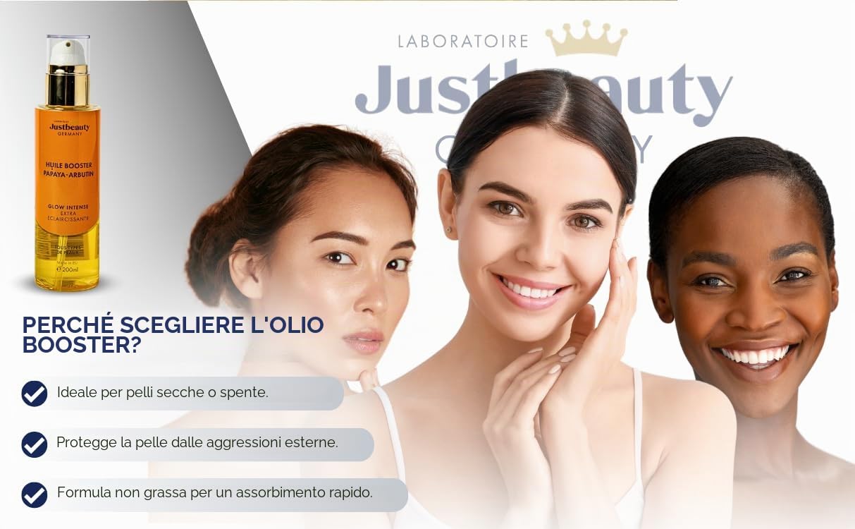 HUILE BOOSTER PERLE RARE PAPAPAYA – ARBUTIN Lussuoso olio per viso e corpo – Carnagione radiosa, idratazione intensa, contro macchie di pigmento, 200 ml