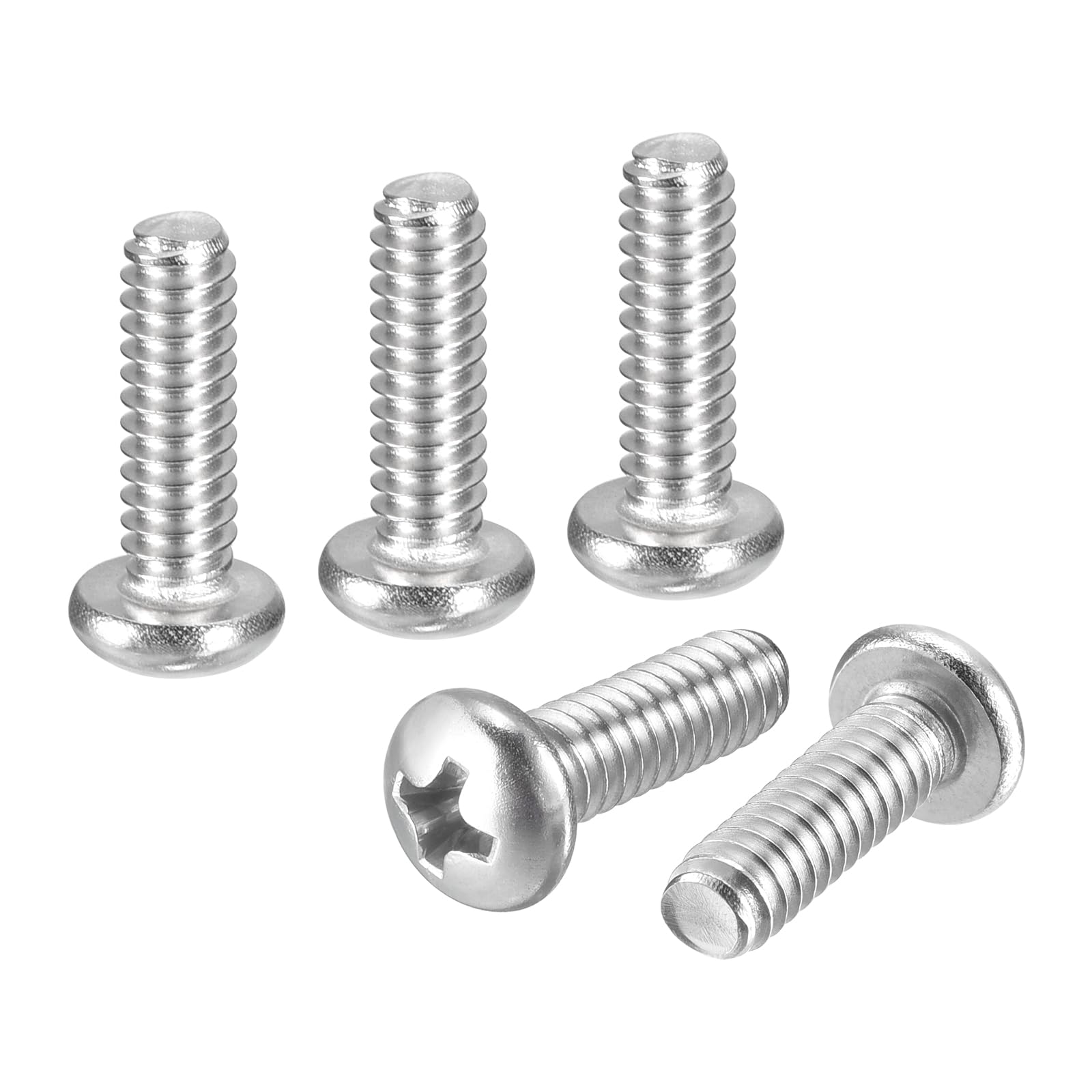 DTGN #10-32x1/2" Pan Head Machine Screws - 25pcs - Good for Machinery - 304 Stainless Steel Phillips Machine Screws Bolts - Silver