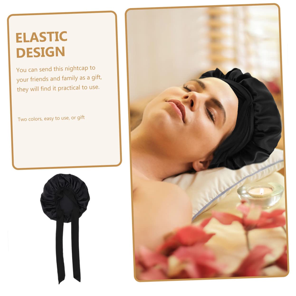 minkissy 4piezas Gorro De Dormir De Satén Para Mujer Sombrero Práctico y Elástico Para Envolver El Cabello Noche