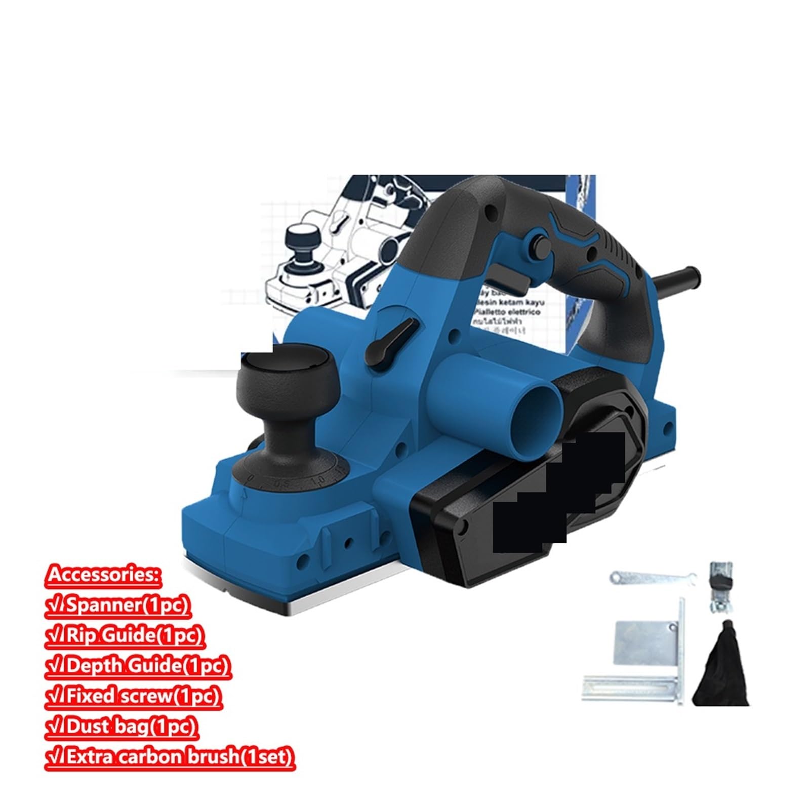 Strug elektryczny, 17000RPM 750W strugarka elektryczna potężny drewniany ręczny drut miedziany strugarka do drewna stolarz do obróbki drewna DIY zestaw elektronarzędzi