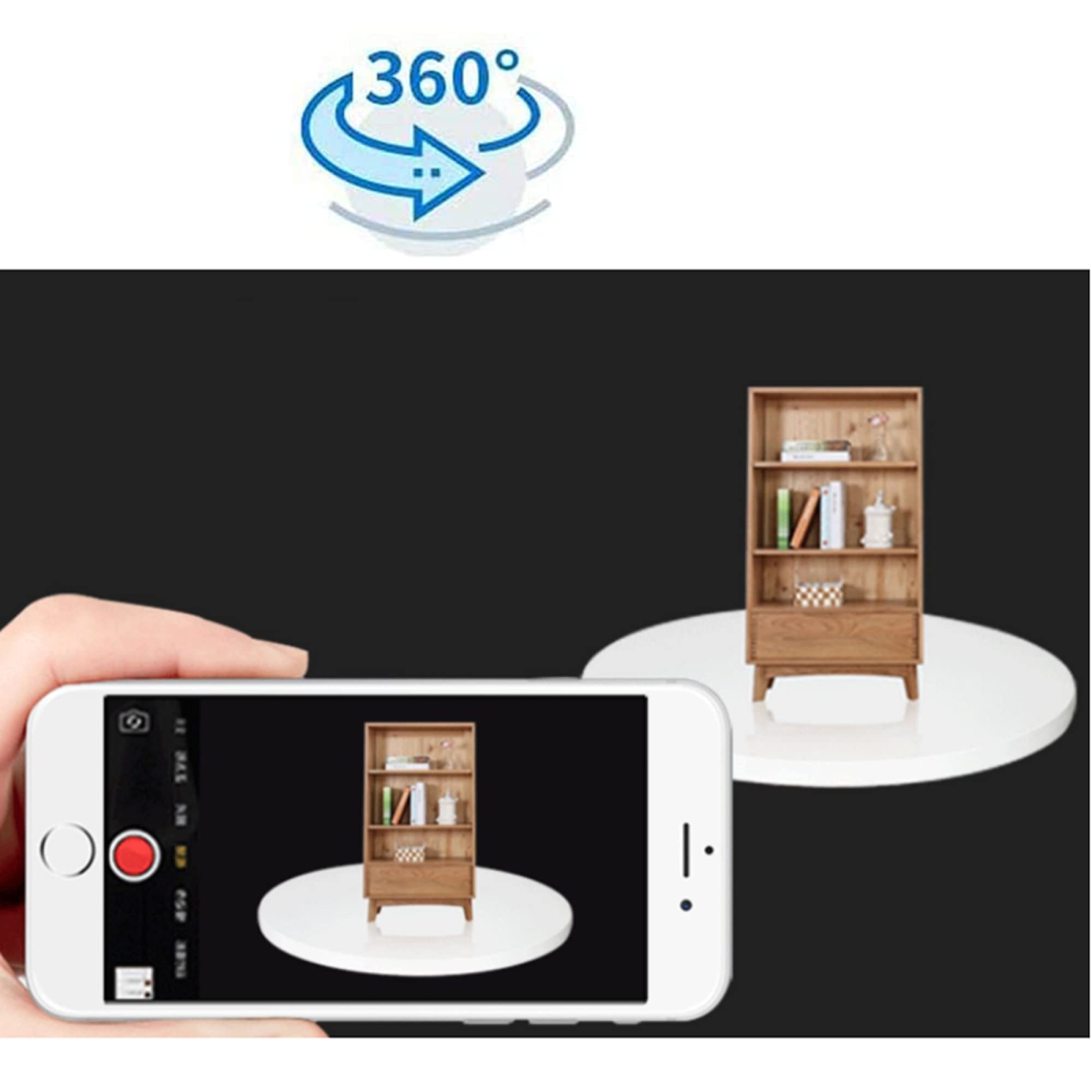 Base Girevole Elettrica Con Telecomando – Rotazione 360°, Regolazione Velocità E Angolo, Modello 32×6 Cm Per Carichi Fino A 60 Kg, Bianca
