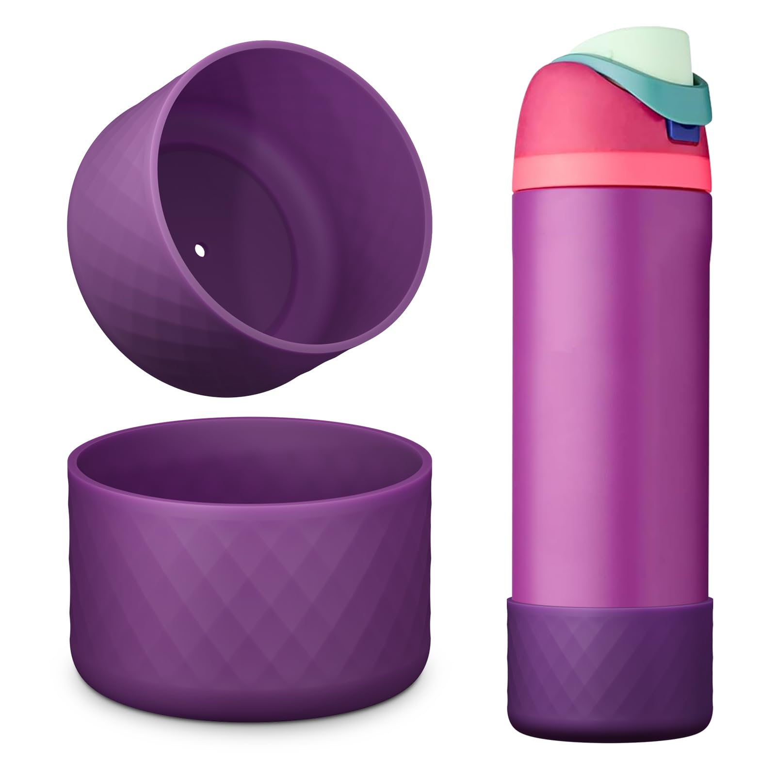 Stivale In Silicone Per Borraccia Owala Da 680,4 G, 2 Pezzi, Antiscivolo, Per Bottiglie D'acqua Freesip/Twist/Flip, Senza Bpa, Lavabile In Lavastoviglie, Copertura Paraurti Inferiore Accessori Per-image