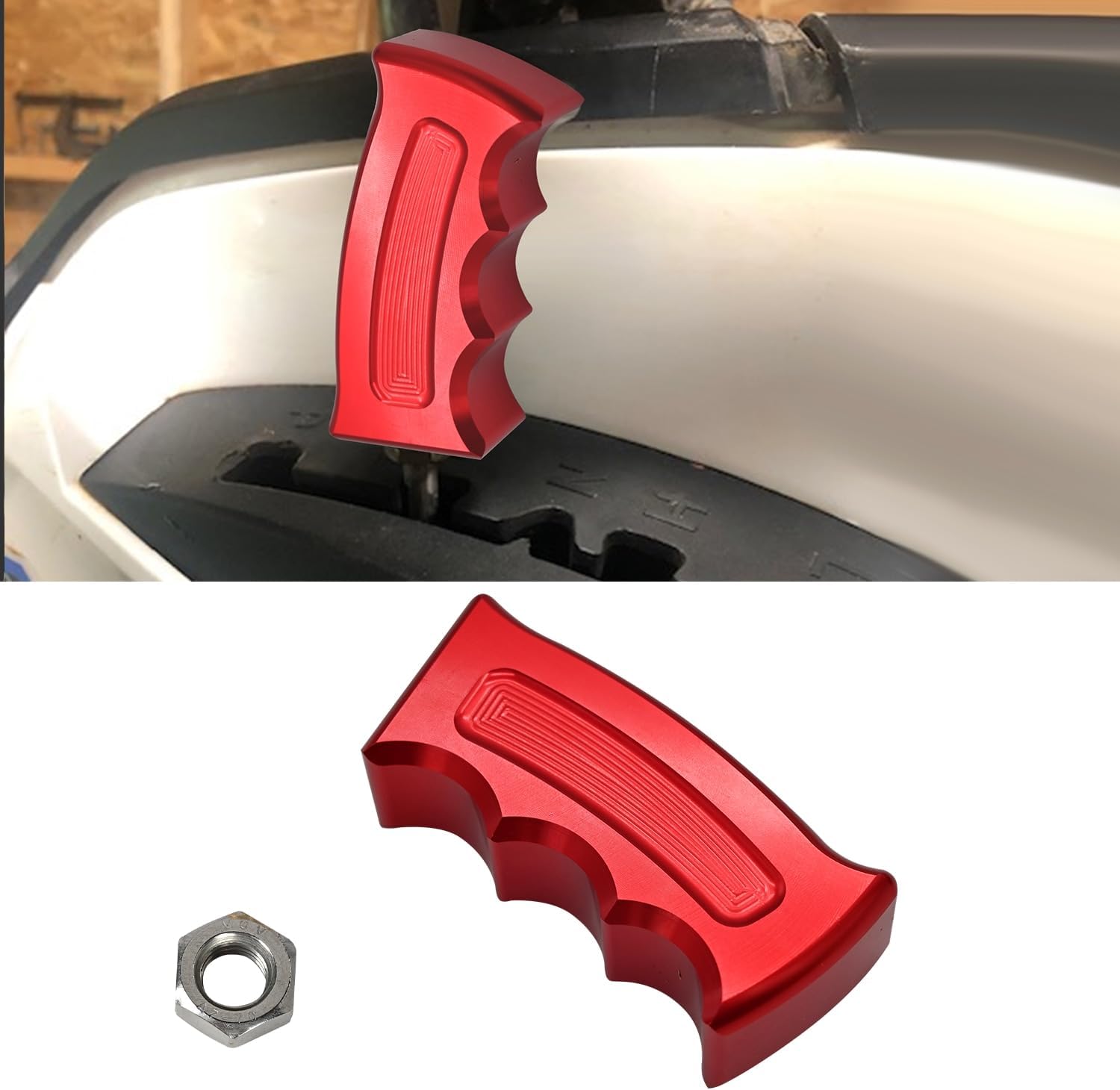 Canitu Red Pistol Grip Shift knob Shifter Manual & Automatic Transmission Car Grip Handle Gear Shift Lever Knob Shifter Knob Car interrior Accessories for Can-Am Outlander Renegade