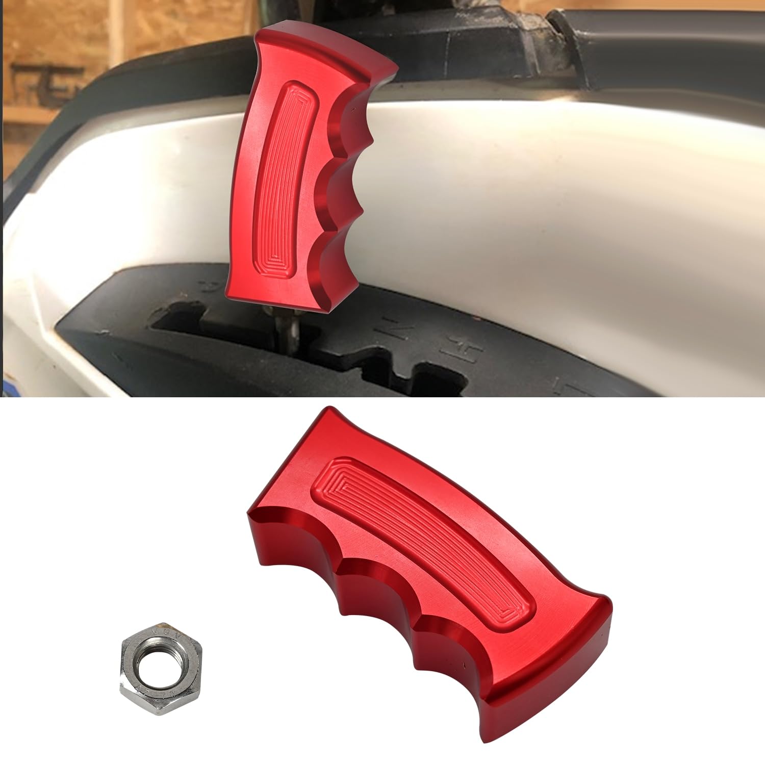 Canitu Red Pistol Grip Shift knob Shifter Manual & Automatic Transmission Car Grip Handle Gear Shift Lever Knob Shifter Knob Car interrior Accessories