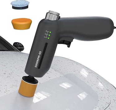 Waxing Machine, 12V Mini Car Polisher, Multi Functional Ergonomic Automotive Tool, Scratch Repair Buffer, Portable Detailing Accessory, Pickup Truck Performance, Sedan RV Trailer Black Small