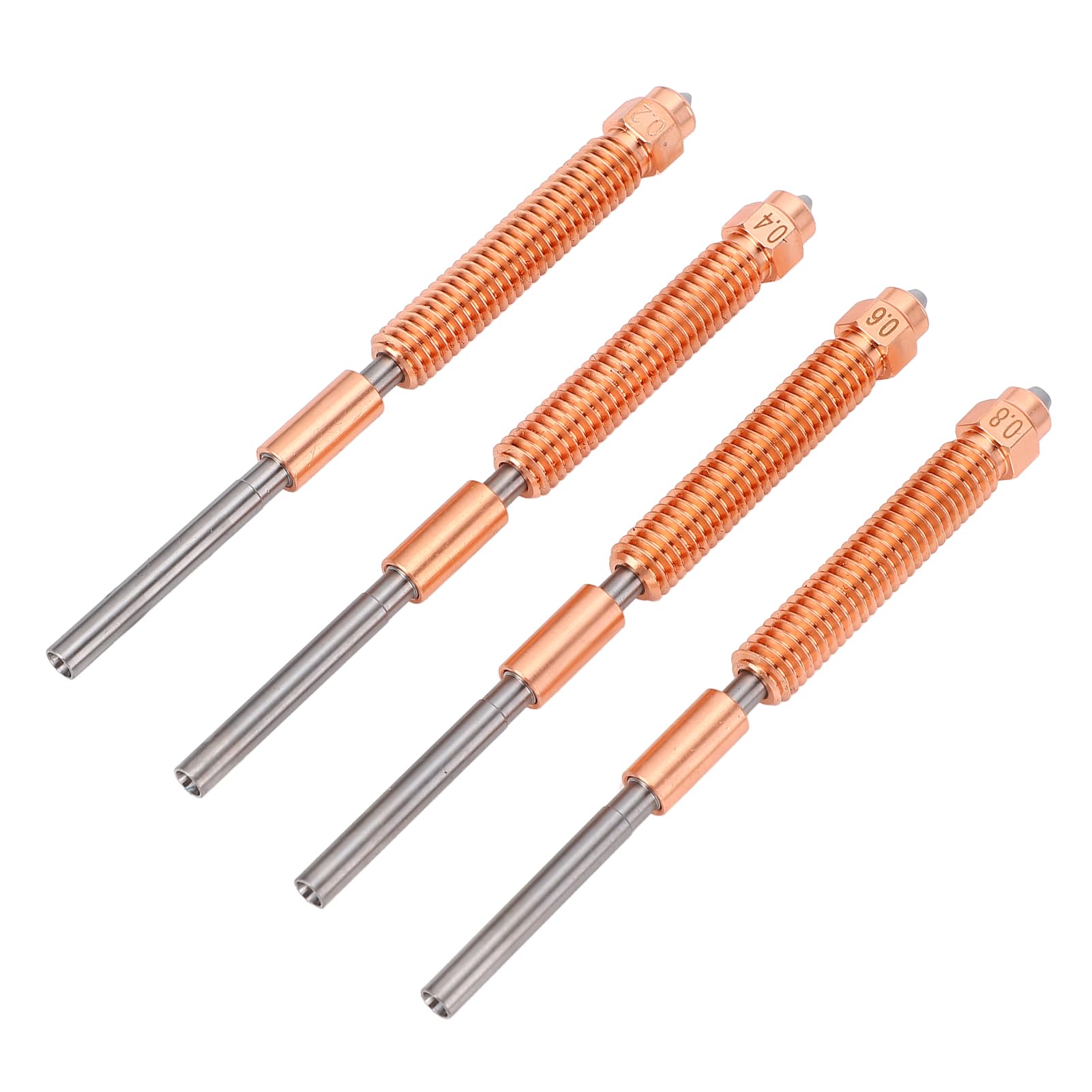 Kit de Boquilla de Acero Endurecido, Boquilla de Impresora 3D Bimetal de la Boquilla de Desconexión Rápida Tubería de Extremo Caliente 0.2 0.4 0.6 0.8 Mm para K2 Más