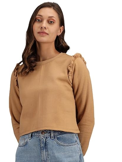 Womens Full Sleeve Solid Sweatshirt
