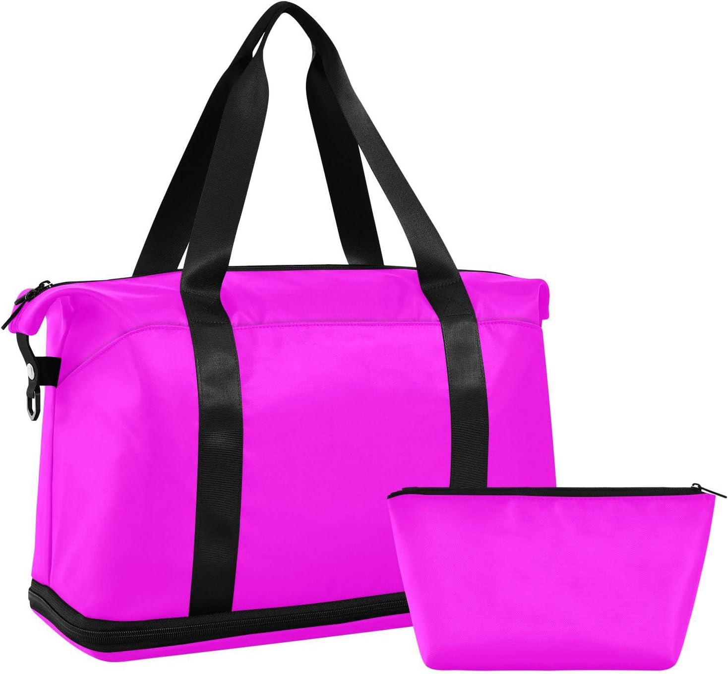Purple Tote Bag Sports Gym Tote Bag with Toiletry Bag for Sports Foldable