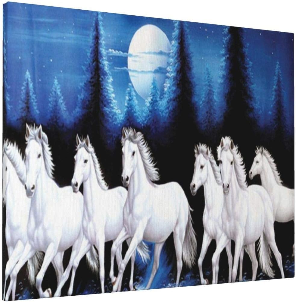 Amazon.co.jp: 絵画 インテリア おしゃれ 馬の群れ 月夜 アート