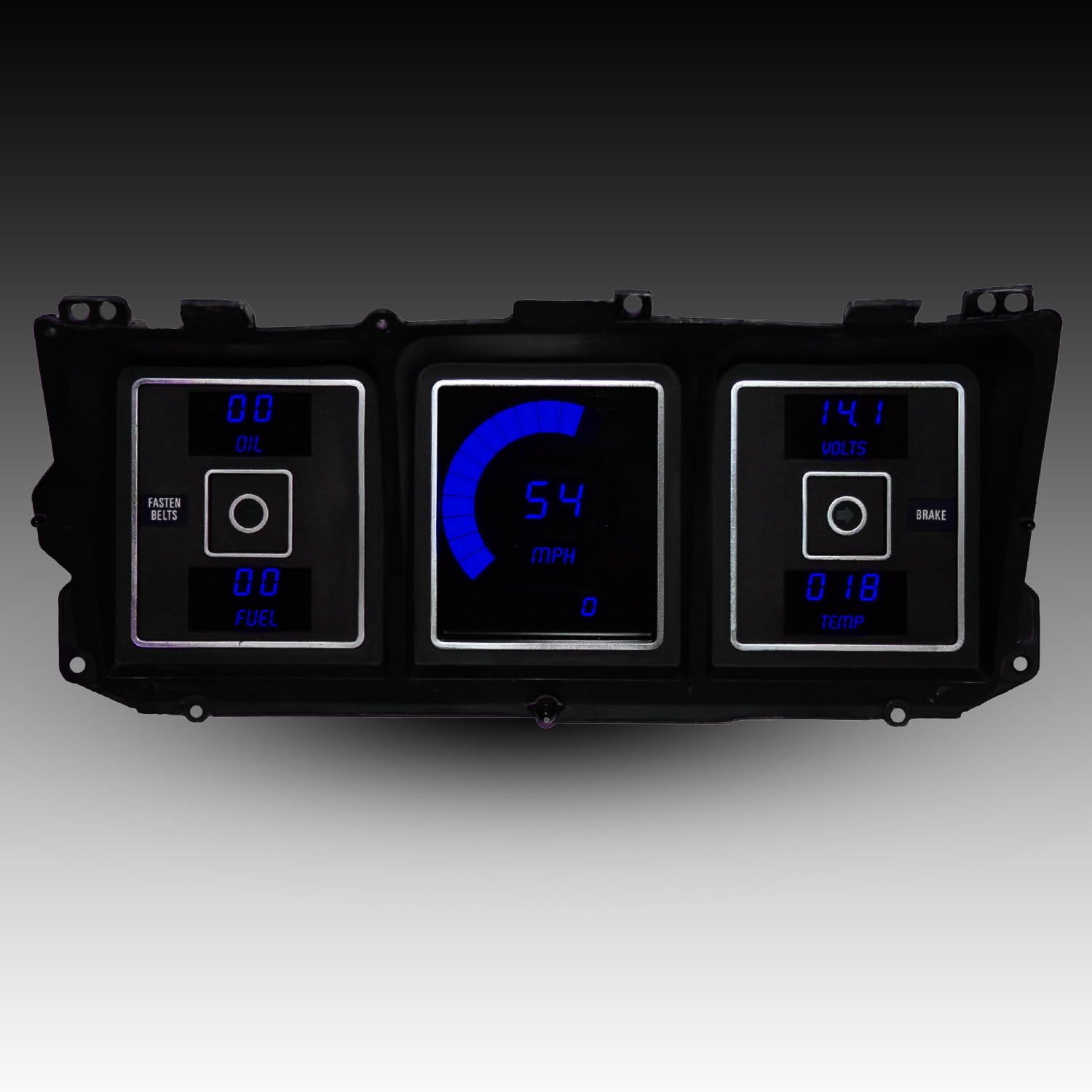 1973-1979 Ford Truck & 1978-1979 Bronco LED Gauge Cluster – Direct Replacement, Teal LEDs, Speed, Oil Pressure & Temp Senders Included (White)