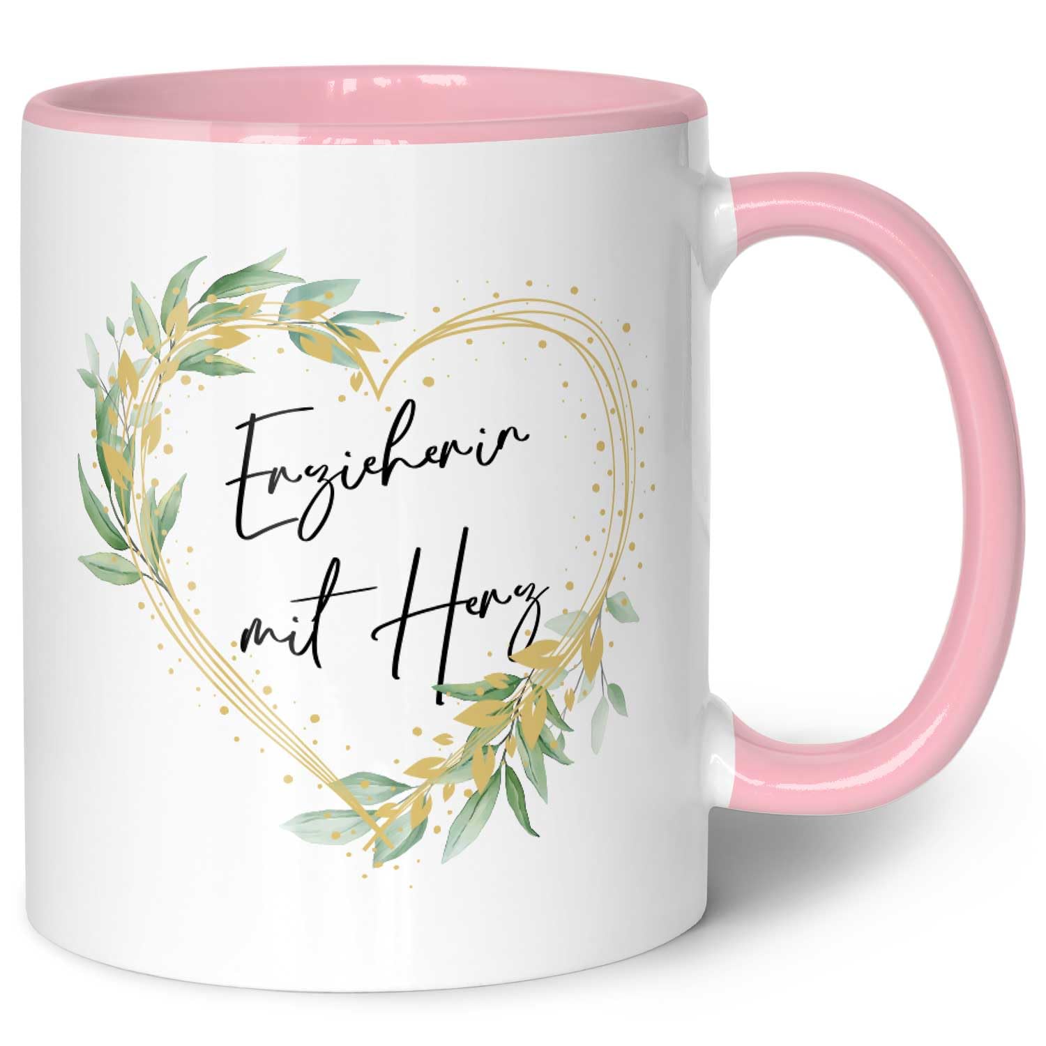 Tazza stampata con scritta in lingua tedesca Erzieher Abschied - Regali di cuore - Regalo per educatori all'asilo - Regalo di ringraziamento per lui, colore: Esercizio Nero & Bianco