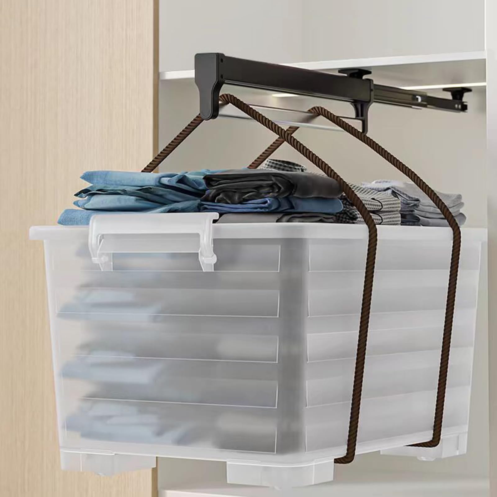 GLETSF Adjustable Pull Out Clothes Rail - Space Saving Closet Organizer for Pants and Coats, Extendable Hanger Rod for Wardrobe Organization,A-550MM/21.6INCH