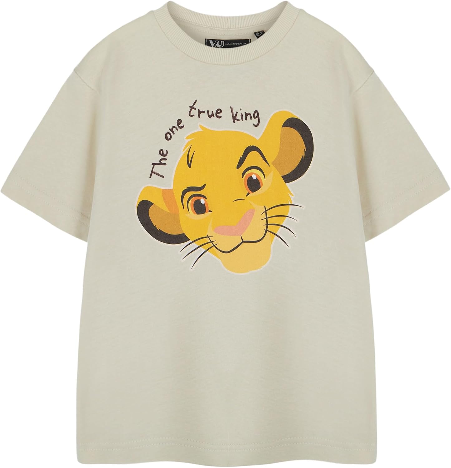 Disney The Lion King Kids Beige Short Sleeved T-Shirt Graphic Tee for Boys & Girls | Simba, Mufasa & Nala