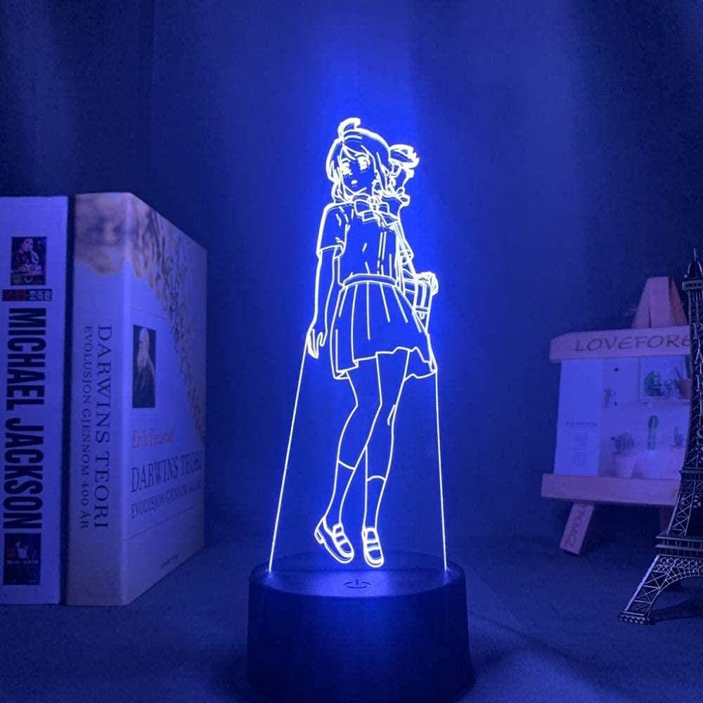 3D Night Light Anime Illusion Led Decor Your Name Mitsuha Miyamizu Led Night Light for Bedroom Decor Nightlight Birthday Gift -Remote Control