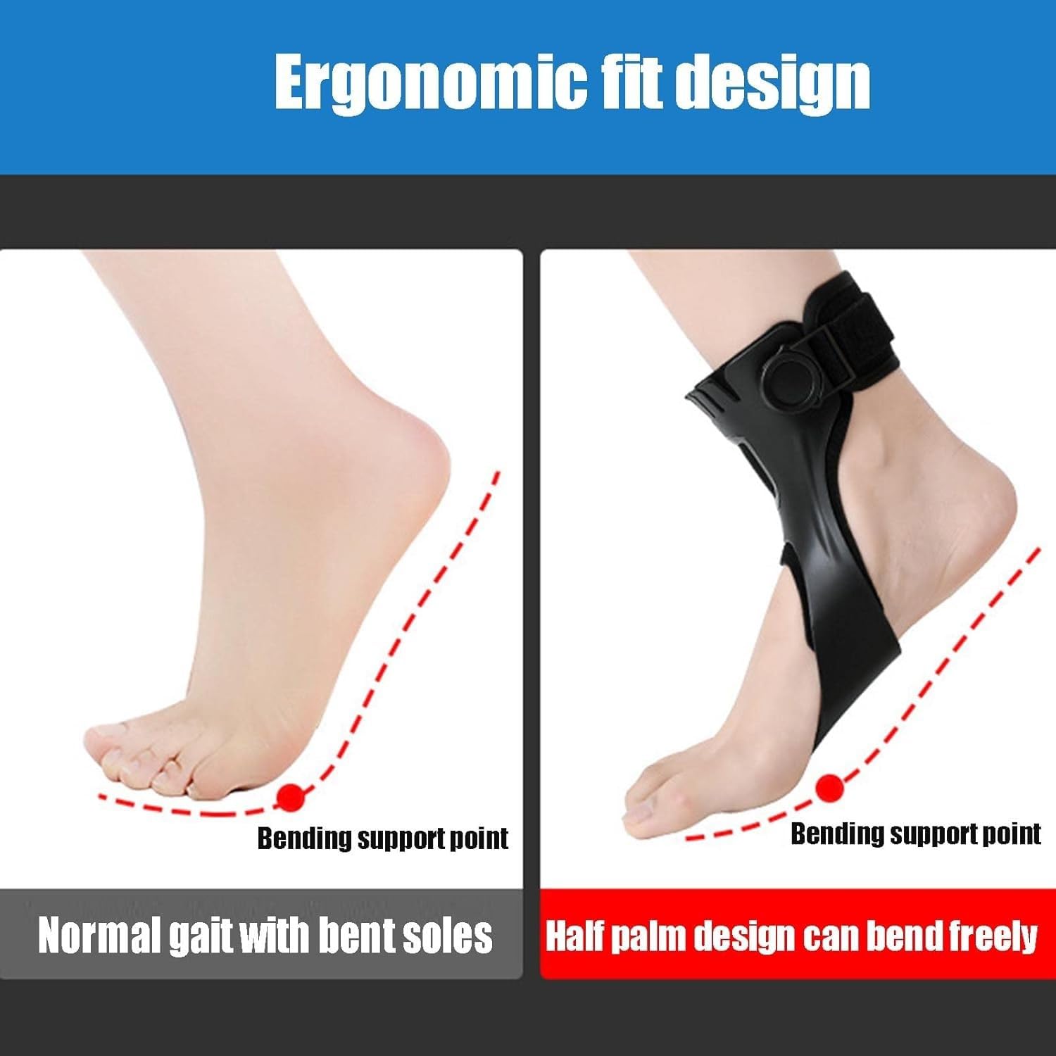 Orthèse De Pied Correcteur De Chute De Pied,Orthèse De Pied Tombant,Support Médical D'orthèse De Pied De Cheville avec Airbag Gonflable,Pied Tombant Posture Releveur Soutien,Unisexe