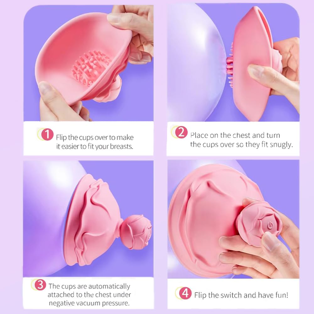 1 Paar Nippel Vibrator Silikon Nippelsauger Massagegerät mit 10 Vibrationsmodi Brustwarzen Saugen Stimulator für Die Frau Paare Vibratorensets Masturbation Sex Spielzeug