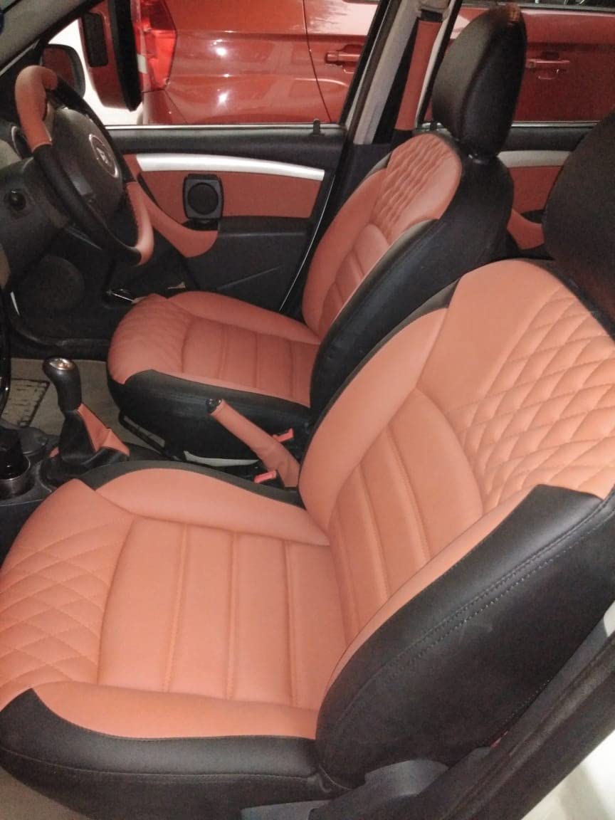 Fabfits Napa Web Art Leather Car Seat Cover For Mahindra