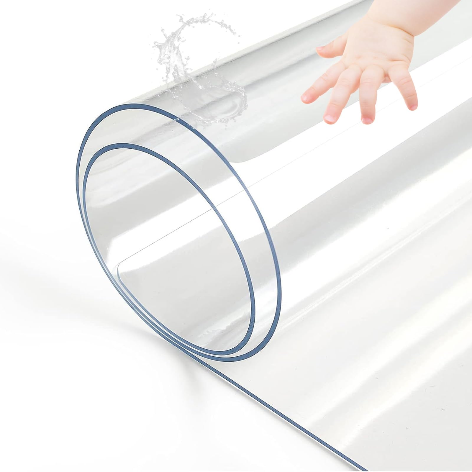 Tappetino da scrivania Trasparente, Tovaglia Trasparente in PVC 1 mm, Sottomano da Scrivania Impermeabile Antiscivolo per Ufficio casa, Cristallino Tovaglia Plastificata(120cm*200cm)