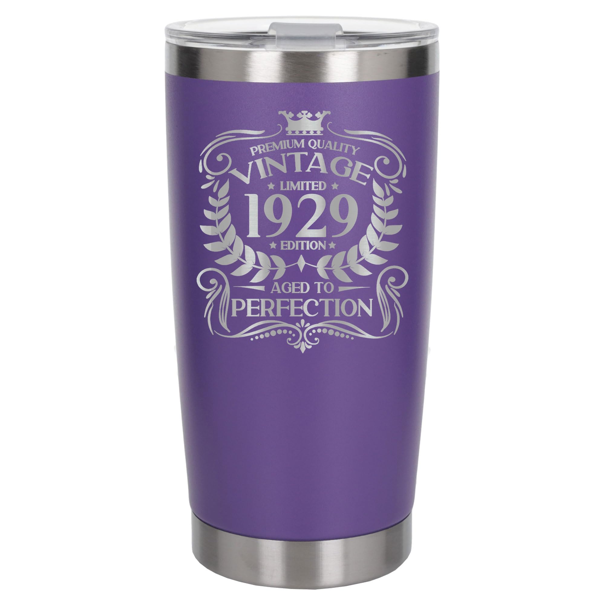 Always Looking Good 97th Birthday Gift Vintage 1929 Aged to Perfection Engraved Insulated Travel Mug Present for 97 Year Old Purple Thermal Coffee Flask Travel Mugs with Lids