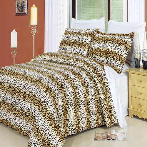 Blancho Bedding King/Calking size Cheetah 100% Egyptian cotton Duvet cover set