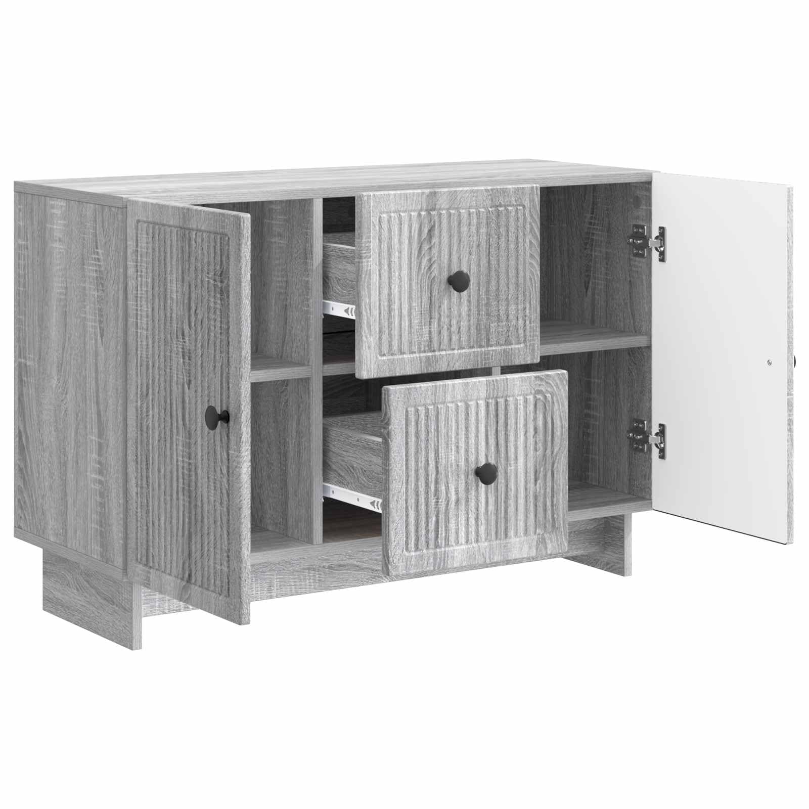 Credenza in Sonoma grigio, 89 x 34,5 x 60 cm, in legno