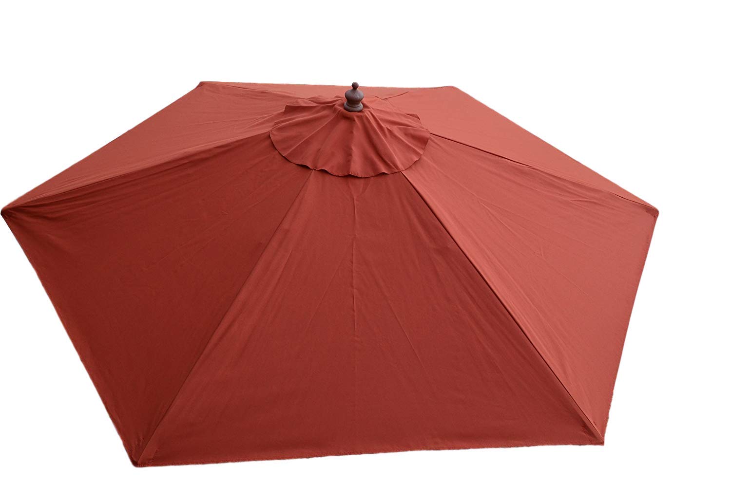 Field & Hawken 2.5m Terracotta - Hexagonal-Round Canopy Parasol | Suggested for 4-6 Persons or Tables up to 1.5m | Wooden Frame | 2 Part Wooden Pole