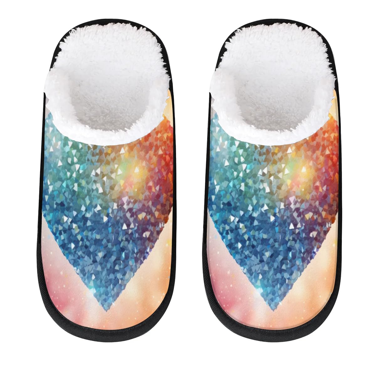 Hsnar Heart Non Slip House Slippers for Women Indoor Slippers for Men Soft House Shoes Spa Slippers, M
