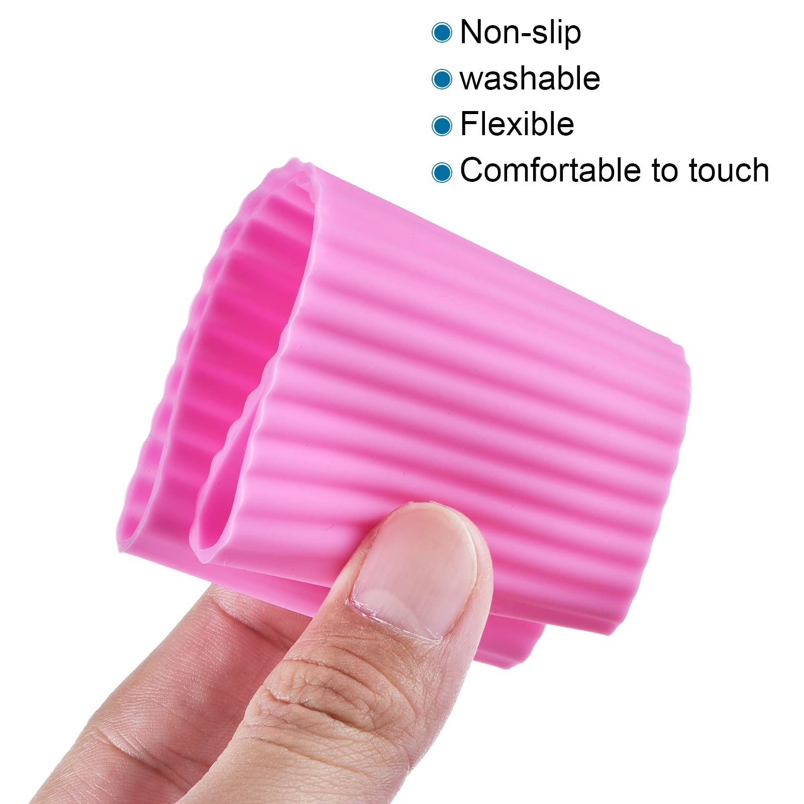 MECCANIXITY Fundas para tazas, resistentes al calor, fundas de silicona antideslizantes para botellas de agua, color rosa, paquete de 2