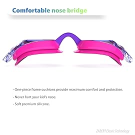 ZABERT 2 Pack Kids Swim Goggles, Swimming Goggles for Girls Kids Boys Toddler Youth Junior Jr Childrens Child Little Baby Age 3 4 5 6 7 8 9 10 11 12 Years Anti Fog Clear Black Blue Pink Purple