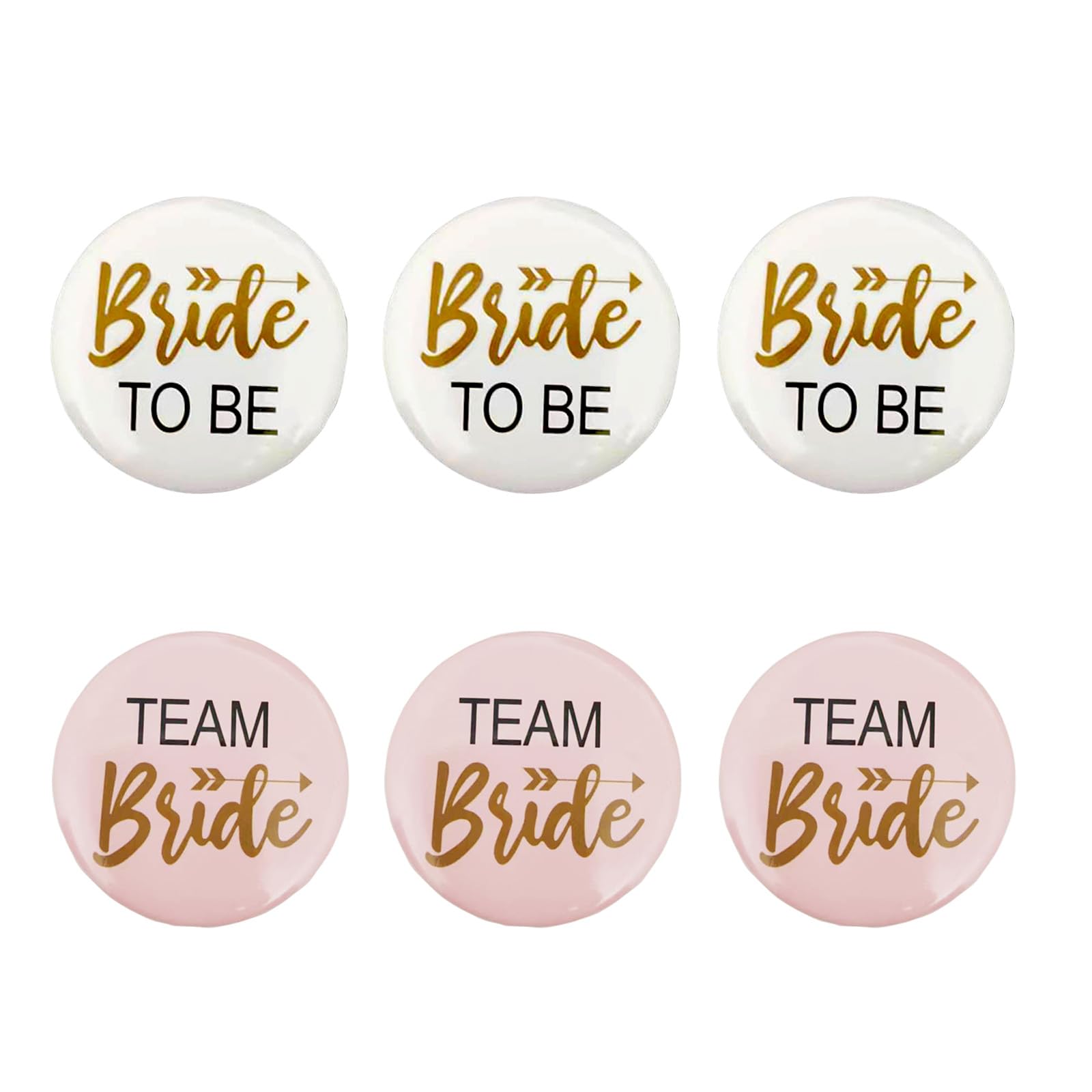 Liiqin Team Bride, 6 Stück JGA Buttons,Jga Accessoires Frauen,Team Bride Buttons Anstecker,Jga Frauen Abzeichen für Spiele Party,Hochzeit,Engagement Feiern