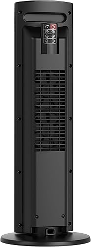 Miniatura 10 de Lasko Ellipse CT24950 - Calentador de torre de cerámica para el hogar con interruptor de vuelco, pantalla digital, termostato, oscilación amplia,