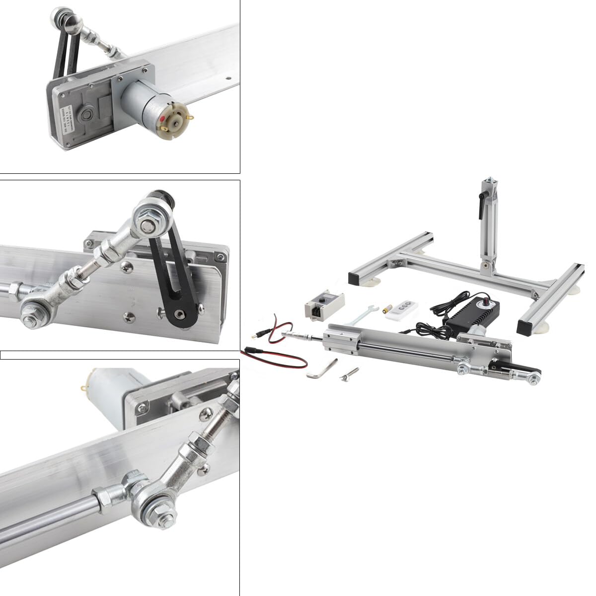 Actionneur linéaire Moteur à piston de levage CC 24 V Hub réglable 30-150 mm 120 tr/min Force de poussée 1-10 kg Moteur linéaire DIY Cycle Reciprocating avec télécommande Régulateur de vitesse