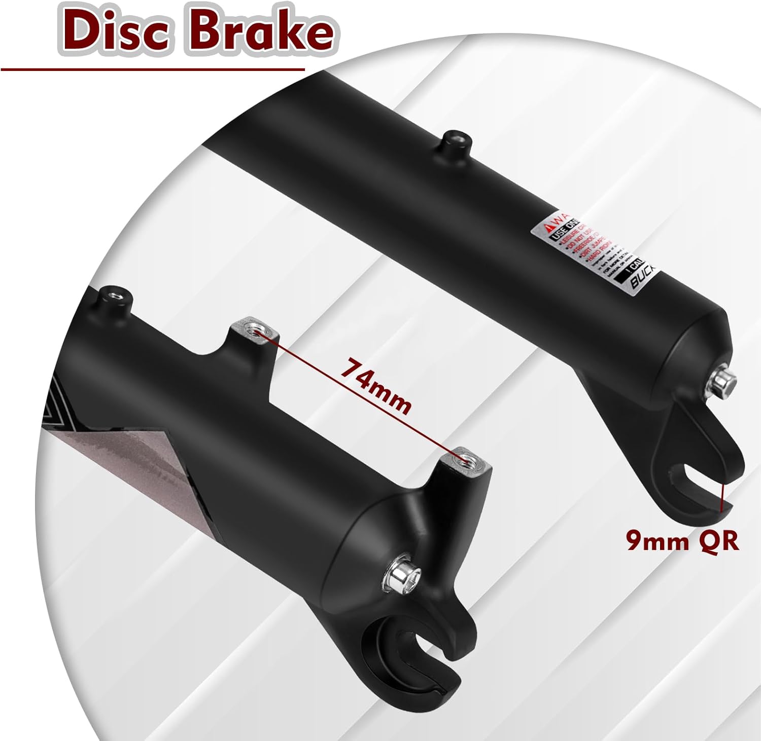 BUCKLOS 26 x 4.0 inch Fat Tire MTB Suspension Fork, 100mm Travel Spacing Hub 135mm 1 1/8 Straight Tube Manual Lockout 9mm QR Oil Spring Front Forks, fit Snow Beach XC Mountain Bike