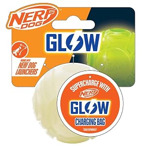 Nerf Dog Tennis Ball Blaster Dog Toy white 2 5 Inch Glow Reload Ball
