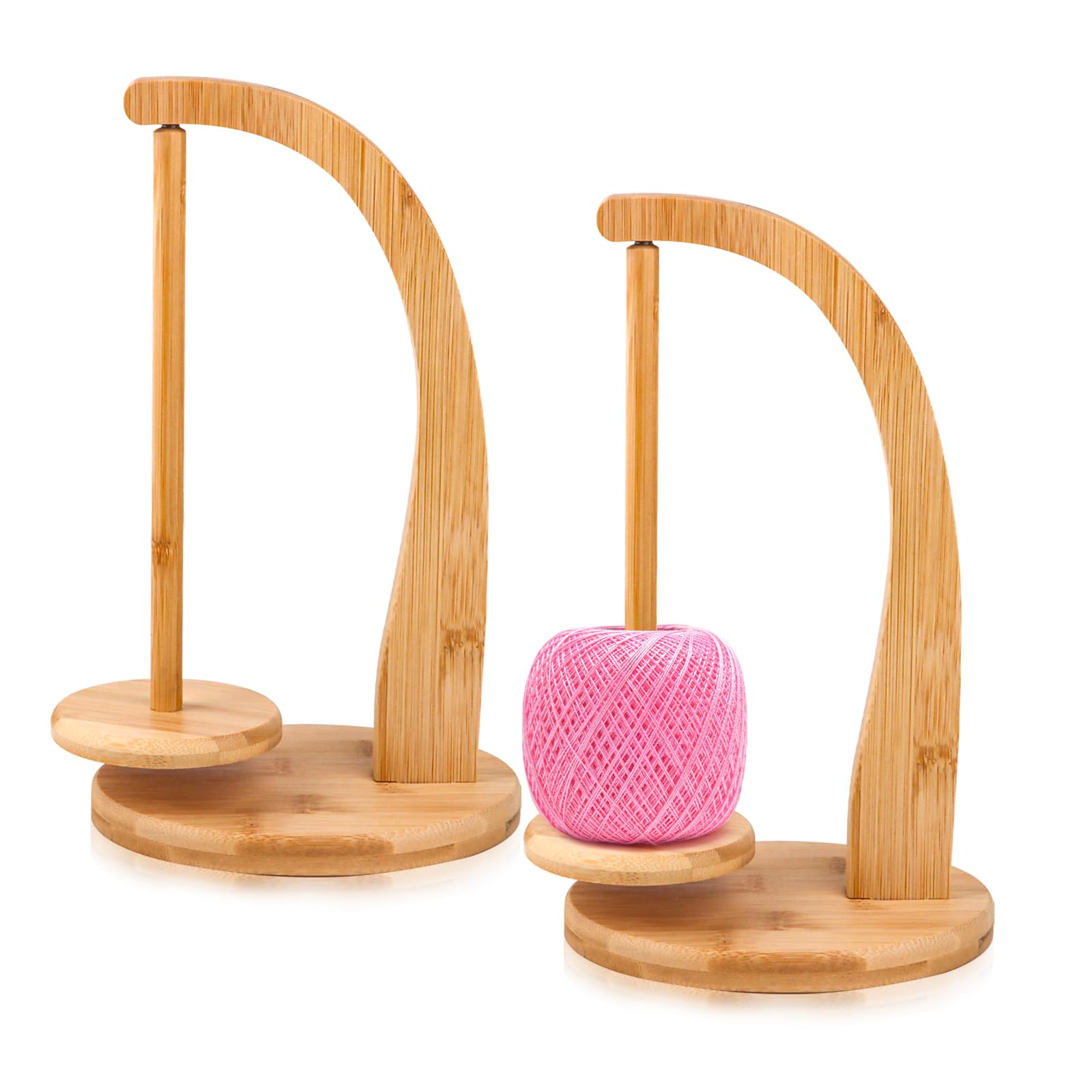 Soporte para Bolas de Hilo,Dispensador de Hilo de Madera para Ganchillo, Hilandero De Hilo De Madera para Tejer, Enrollador Giratorio de Almacenamiento de Hilo para Manualidades