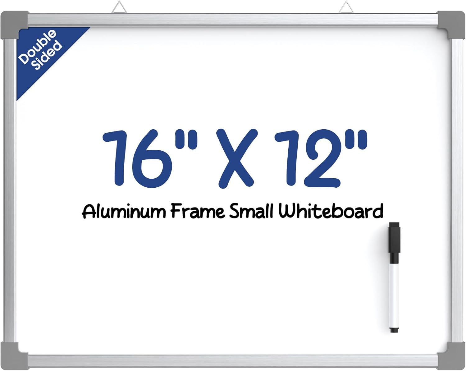 MaxGear Dry Erase Board for Wall, Aluminum Frame 16" x 12", Double-Sided Magnetic White Board Dry Erase, Small Hanging Whiteboard, Portable for Planning Drawing Memo to Do List School Home O