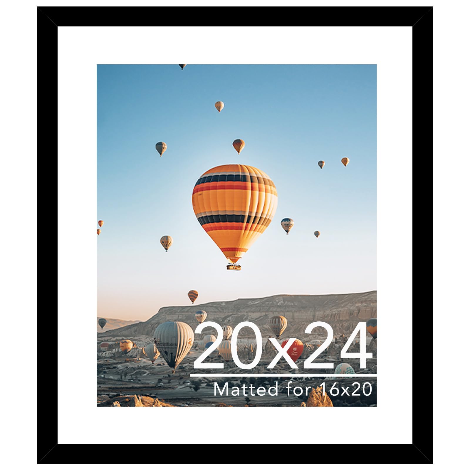 Photo 1 of ***HAS SCRATCHES**** JCJMY 20x24 Picture Frame with 16x20 Mat, Display Photo 16x20 with Mat or 20 x 24 Without Mat, Wall Hanging Large 20 by 24 Poster Frame with Plexiglass, Black