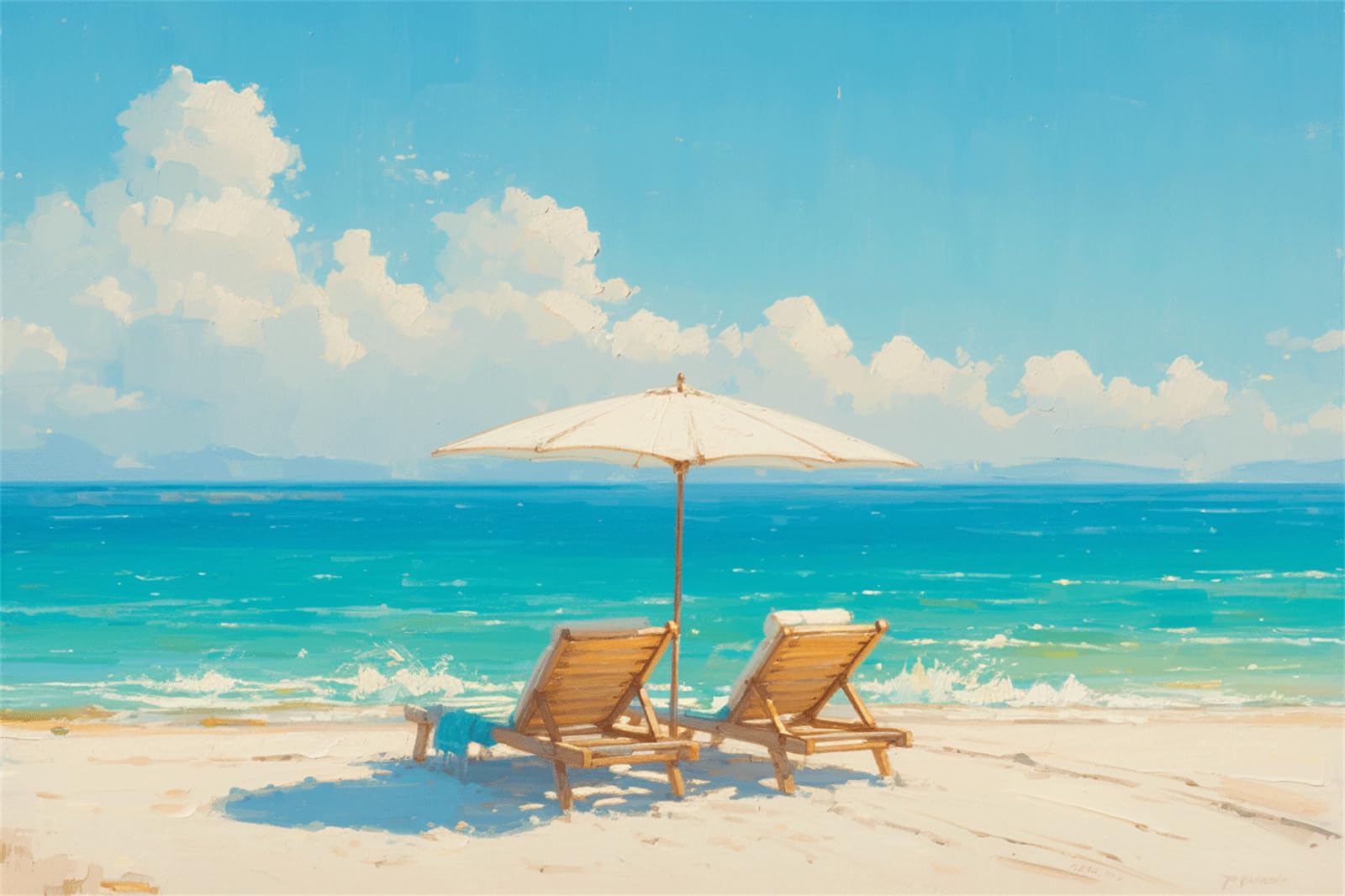 Malen Nach Zahlen Erwachsene Strand Malen Nach Zahlen Meer Paint by Numbers Anfänger kinder,DIY Handgemalt Ölgemälde Leinwand Kits mit Pinseln Acrylfarben Bastelset,Home Deko,Frauen Geschenk 80x110cm