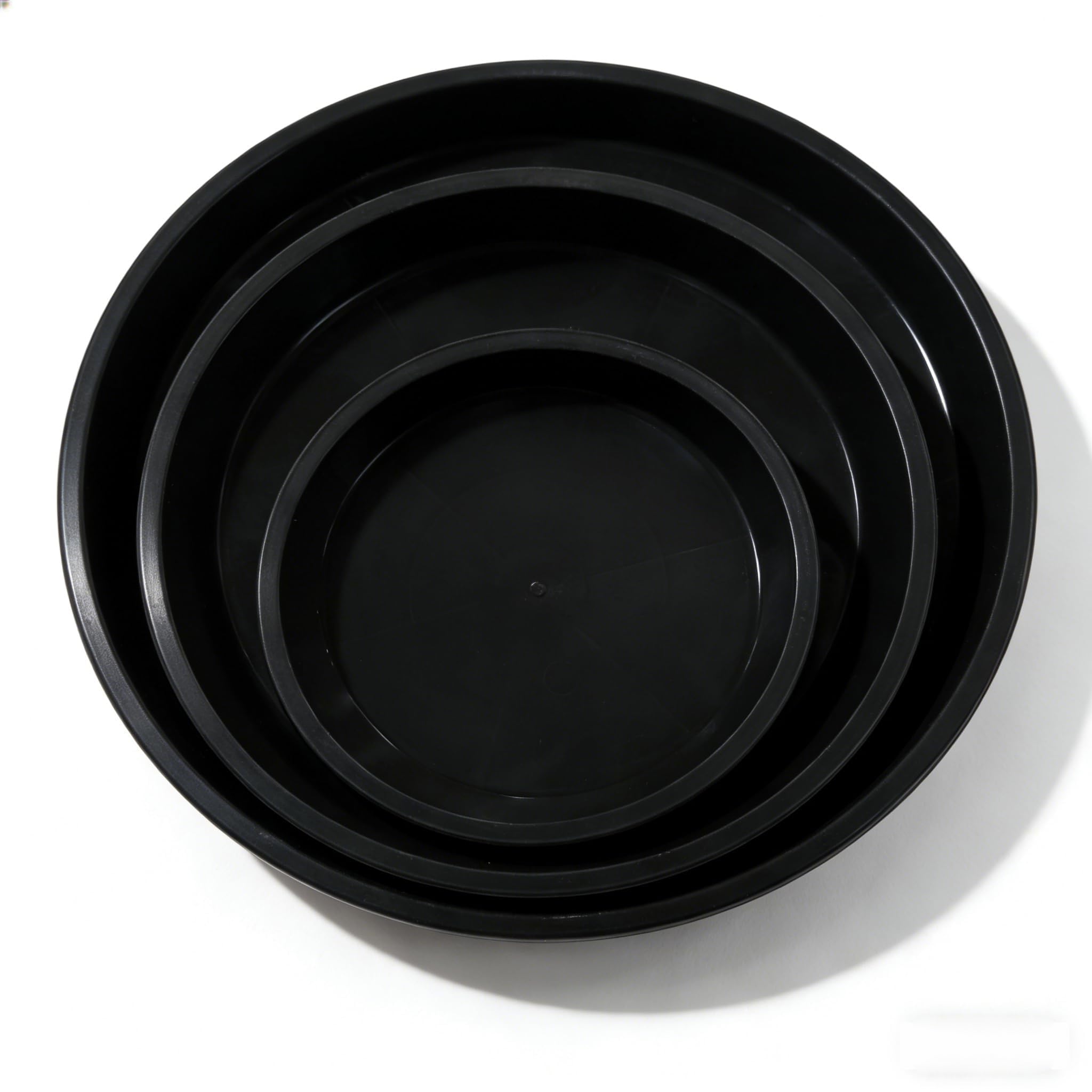 9 podkładek pod doniczki, okrągłe, 26 cm, 30 cm i 34 cm, każda 3 podstawki pod rośliny, czarne, z tworzywa sztucznego, do projektów ogrodowych i zewnętrznych roślin
