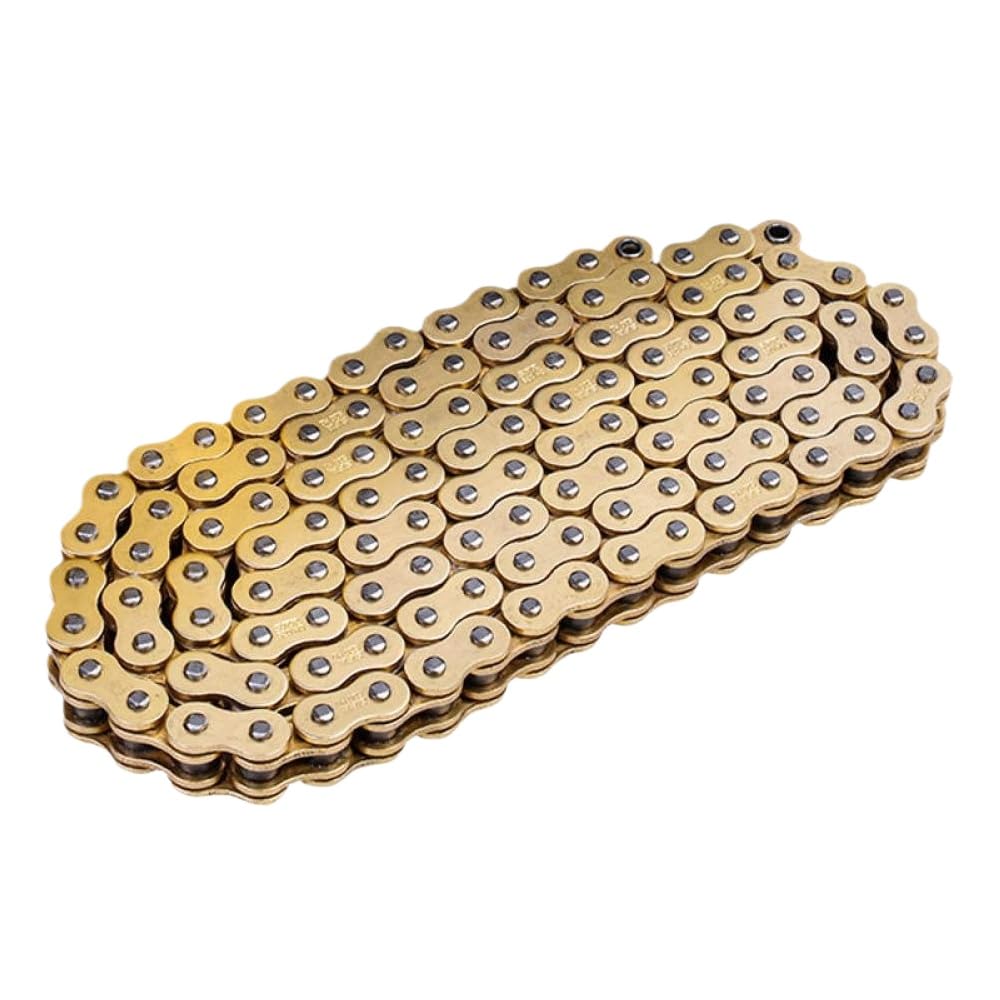 520 525 530 Drive Chain 120 122 124 130 Links Heavy Duty Titanium Steel Thickened Oil Seal Chain With Connecting Master Link For Various Motorcycle And Bike Models(530HO 120L)