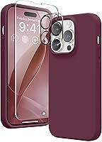 Vista 250 de GONEZ Funda de silicona para iPhone 14 Pro Max, compatible con MagSafe, con protector de pantalla + protector de lente de cámara, silicona líquida a