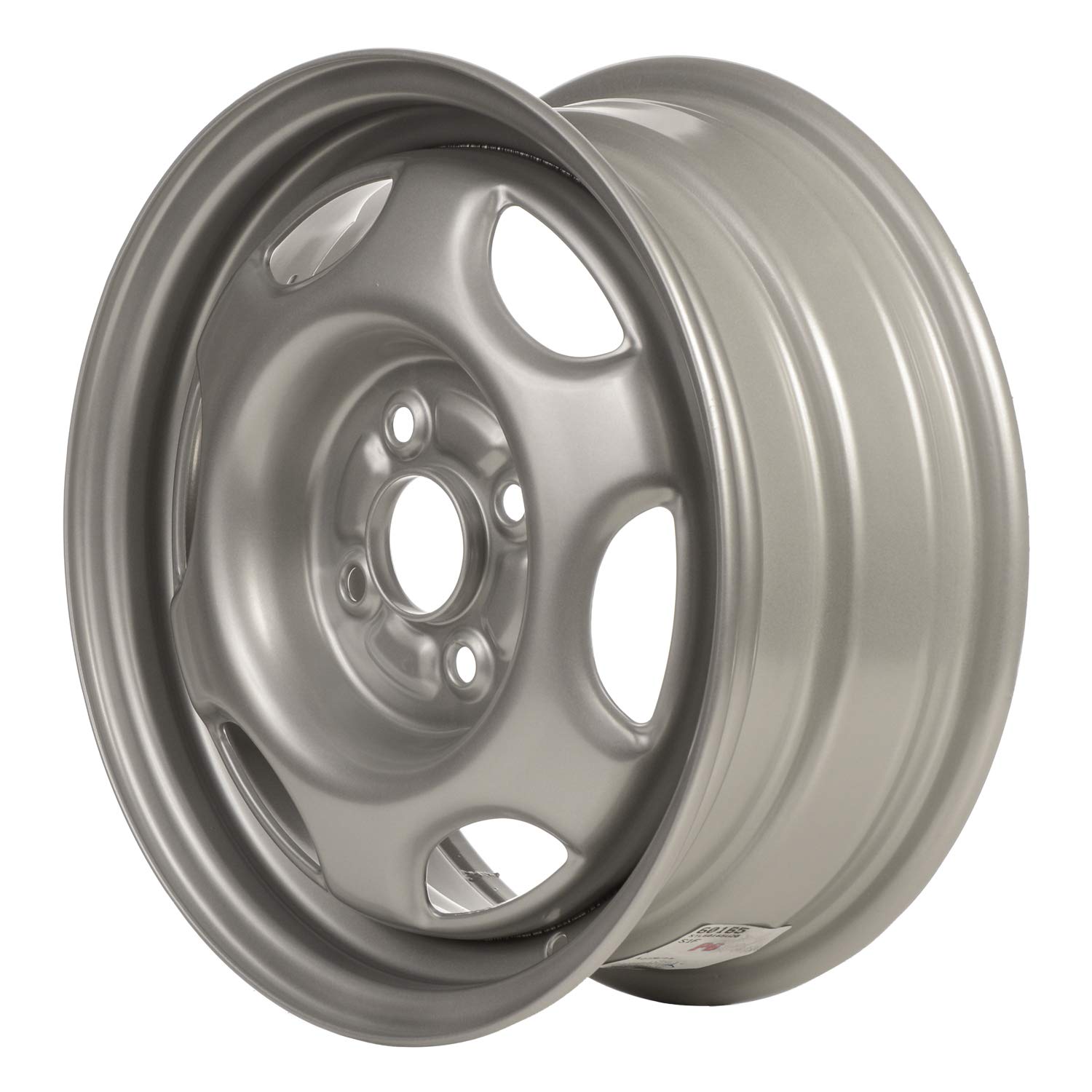 STL60165U20 Silver Wheel with Painted and Meets All Federal Motor Safety Standards (14 x 5.5 inches /4 x 100 mm, 0 mm Offset)