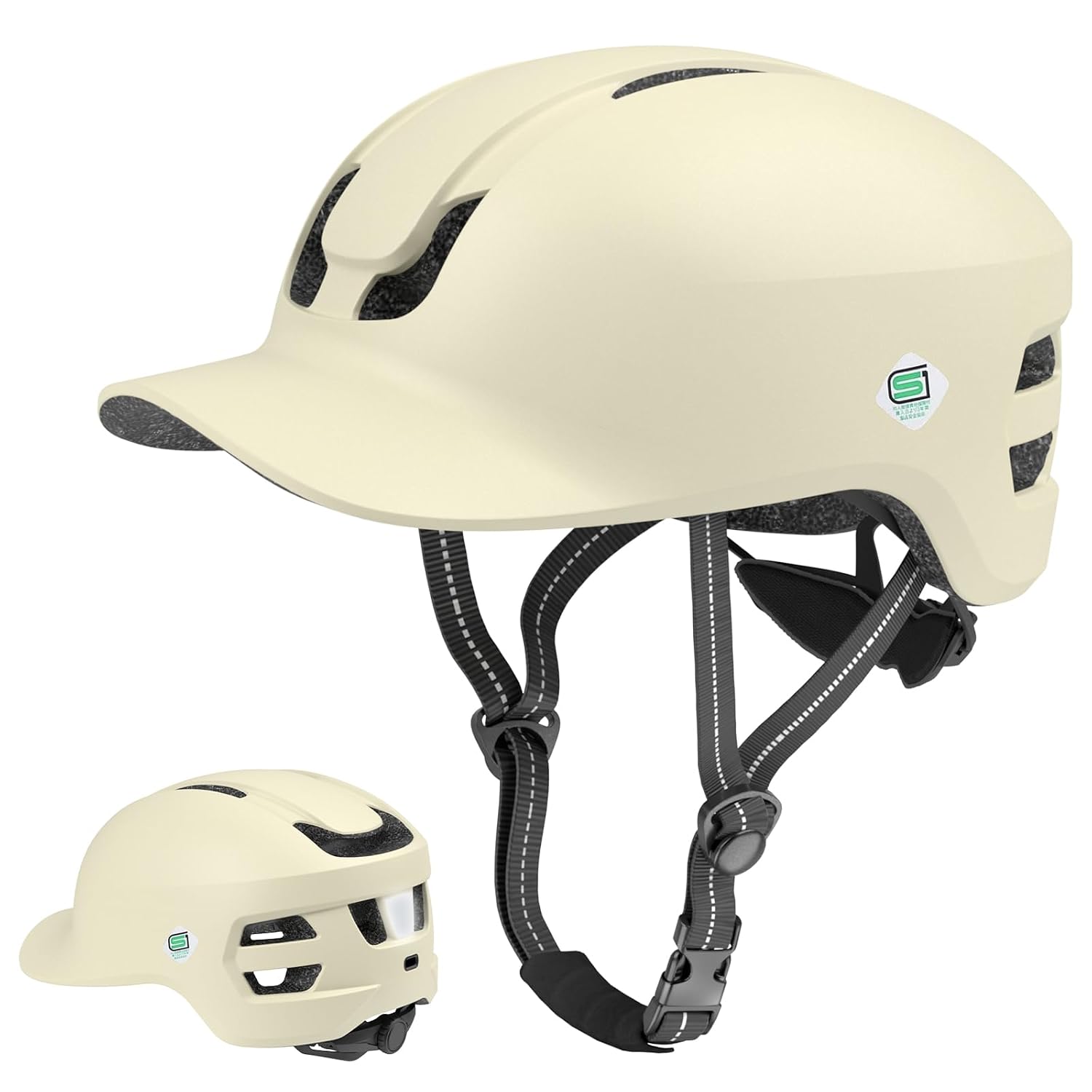 Shinmax 帽子型自転車ヘルメット つば付き 頭囲57〜61cm対応